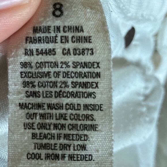 American Eagle Womens Shorts White Fringe Cut Off Low Rise Shortie Stretch 8 - Picture 5 of 11